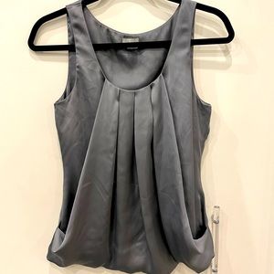 Silver pleated flowing blouse